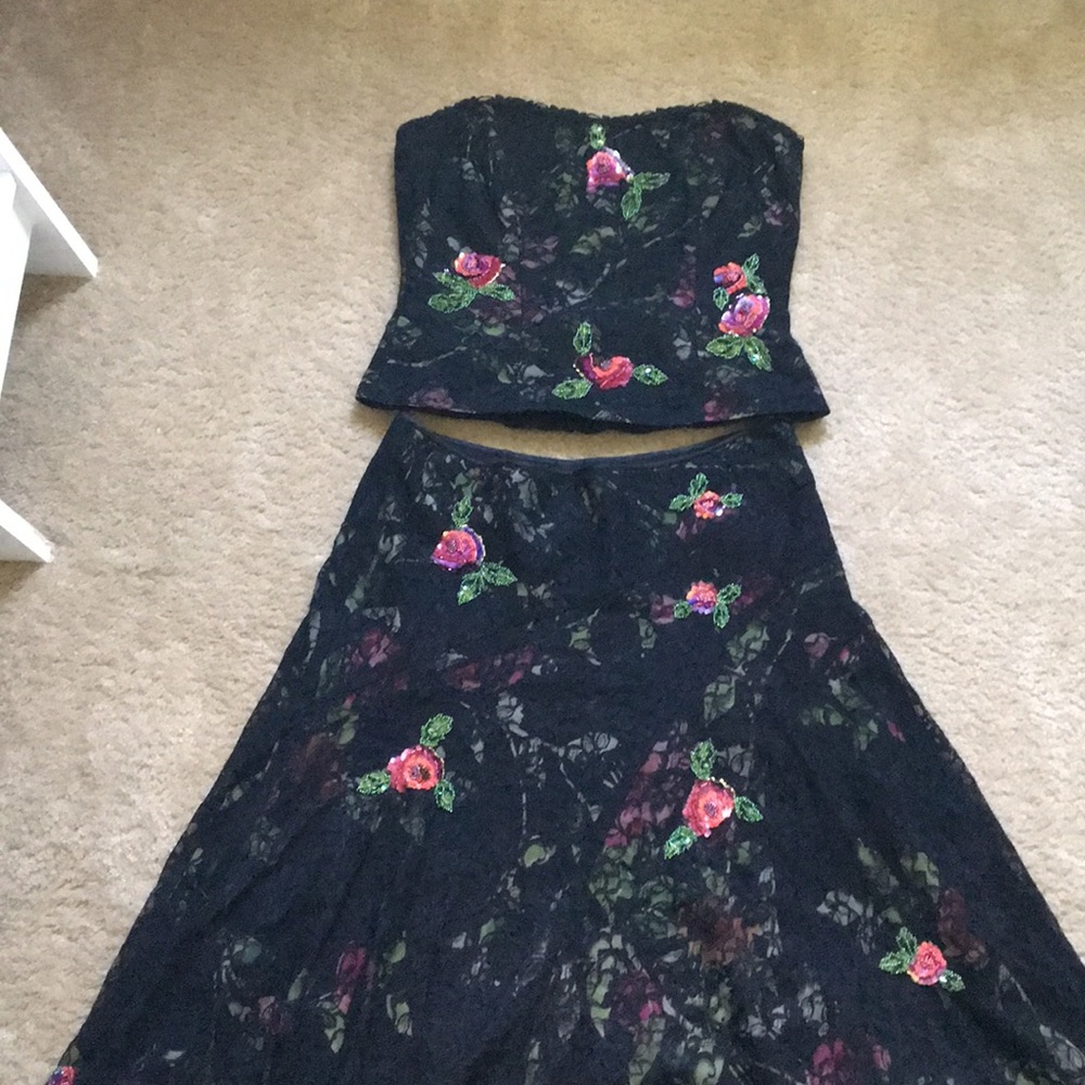 Strapless lace dress